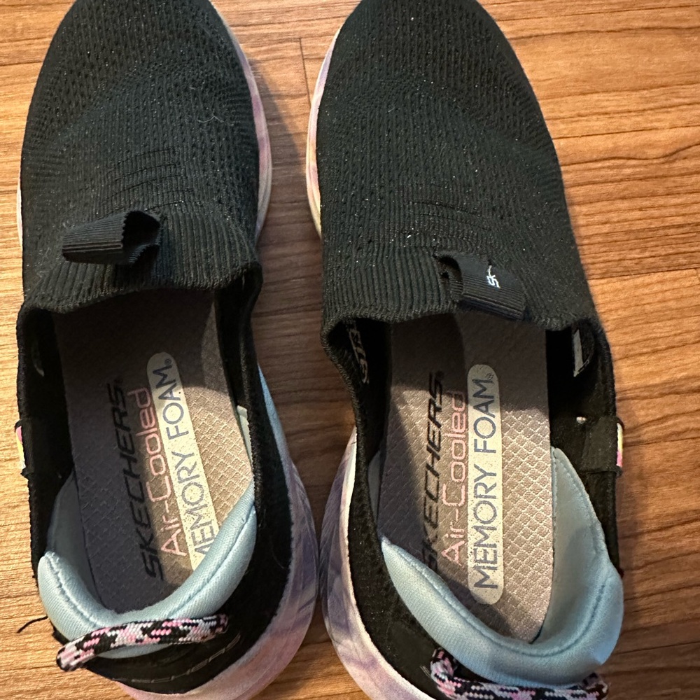 Skechers Kids' Black and Multicolor Slip-On Sneakers - Picture 4 of 4